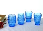 Cobalt Blue Colored Whisky Glasses , BPA Free Holiday Drinking Glasses Fish