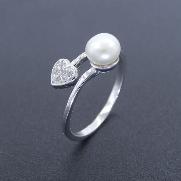 Buy cheap Girl White Gold Rings Jewellery / Real Silver 925 Heart Shaped Rings from wholesalers