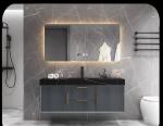 SGS Black Solid Wood Washing Machine Cabinet 96Inch Bathroom Vanity