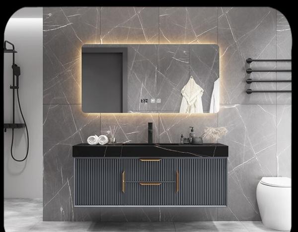 Buy cheap SGS Black Solid Wood Washing Machine Cabinet 96Inch Bathroom Vanity from wholesalers