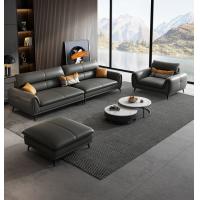 Buy cheap Rectangle Luxury Living Room Furniture Grey Italian Style Leather Sofa 3.4x0.95m product