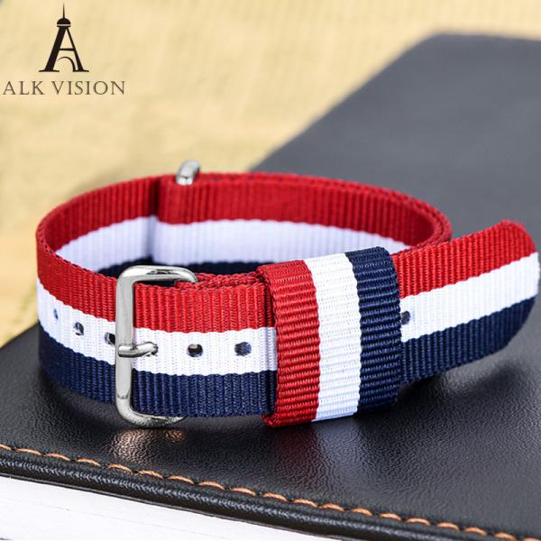 Buy cheap Canvas Navy nylon band for watch sports watchband strap belt women men watches accessory bracelet wristband DIY parts 2 from wholesalers