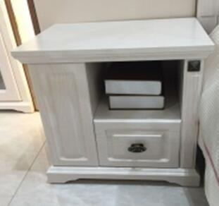 Buy cheap Bedroom White Wooden Bedside Table / Left Side Small Bedside Drawers from wholesalers