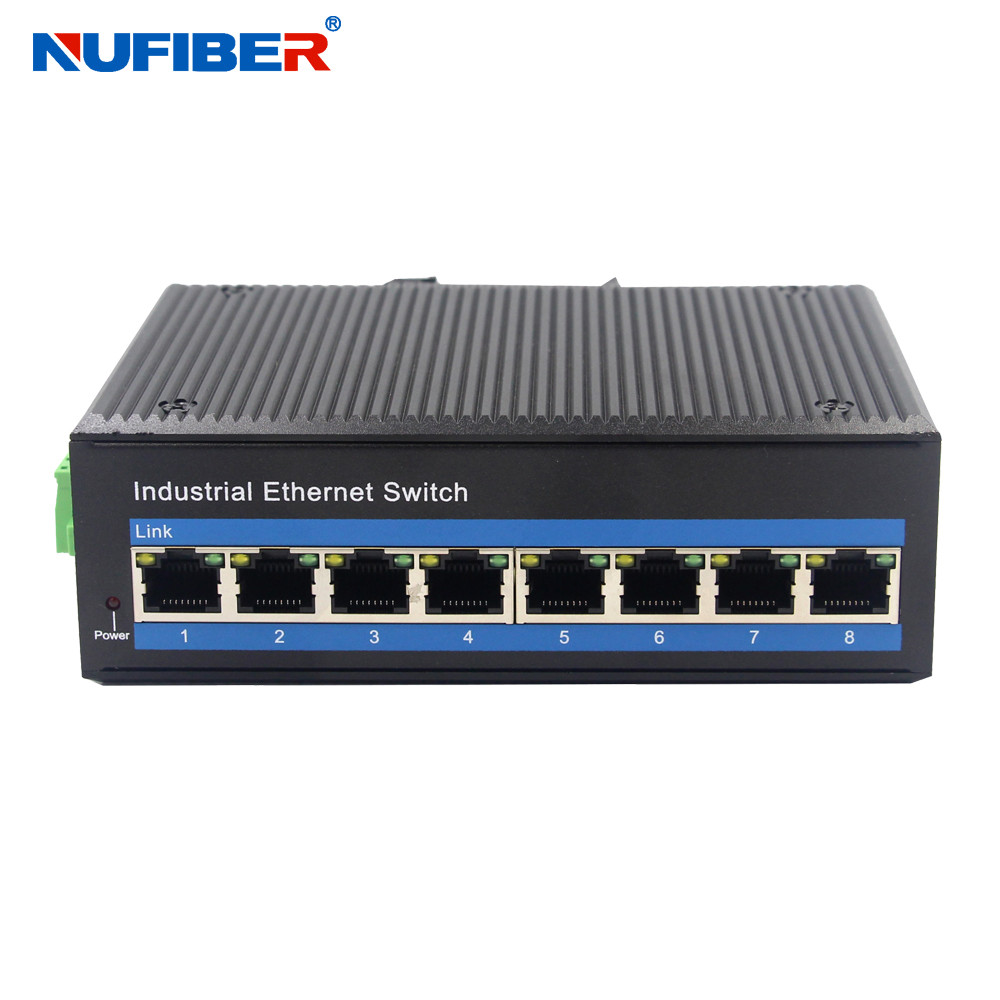 10/100M Industrial Ethernet switch 8 Rj45 UTP port with Din-rail wall mount