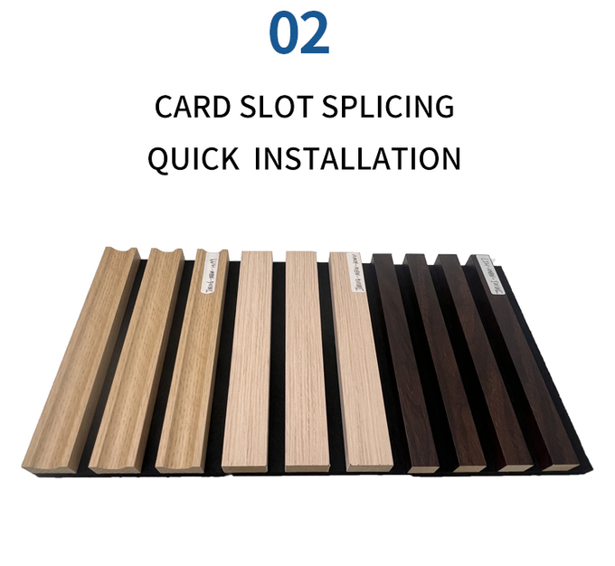 Fireproof Square Edge Acoustic Board Panel Wood Slat Panel For Home Decoration