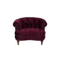 Buy cheap Elegant rosa tufted accent chair burgundy wing armrest chair with velvet fabric product