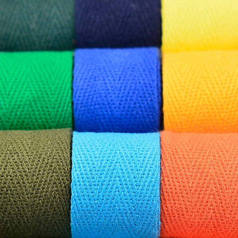 Herribone Design Cotton Ribbon Purple Orange Cotton Twill Tape