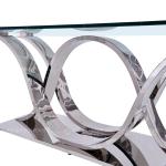 0.6m3 Modern 8 Seater Dining Table 78inch Stainless Steel Glass Dining Table