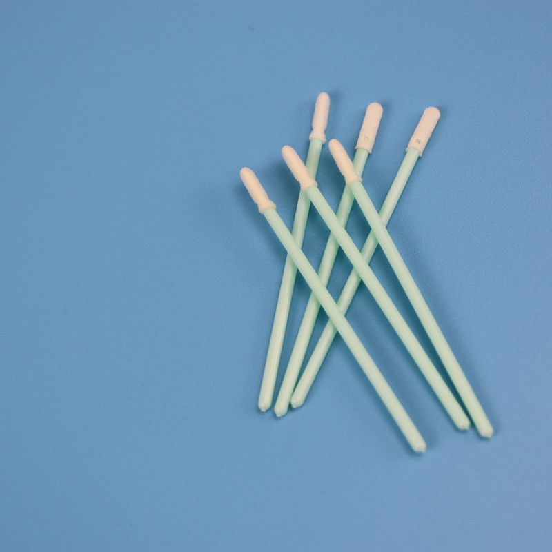 TX74 Dustless Green PP Stick Precision Cleaning Foam Tip Swabs For Cleanroom