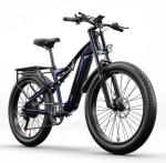 500W Full Suspension Fat Tire Electric Bike With 48V 17.5AH Integrated Battery