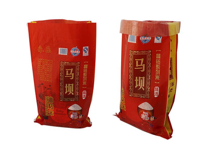 Collapsible Woven Plastic Feed Bags , Spice Packaging Bags Water Resistant