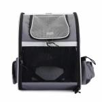 Gray Pet Carrier Backpack Expandable Shoulder Breathable Collapsible Dog Carrier