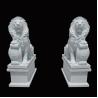 Buy cheap White Garden Cast Iron Decor Carved Stone Pair Animals Lion Polished Finishing from wholesalers