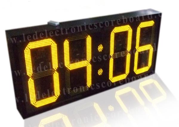Buy cheap 20 Inch Yellow Color Commercial Digital Clock , Led Display Clock 88 / 88 Format from wholesalers