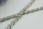 Fashionable classical high quality light gold 12 mm width three rows metal chain