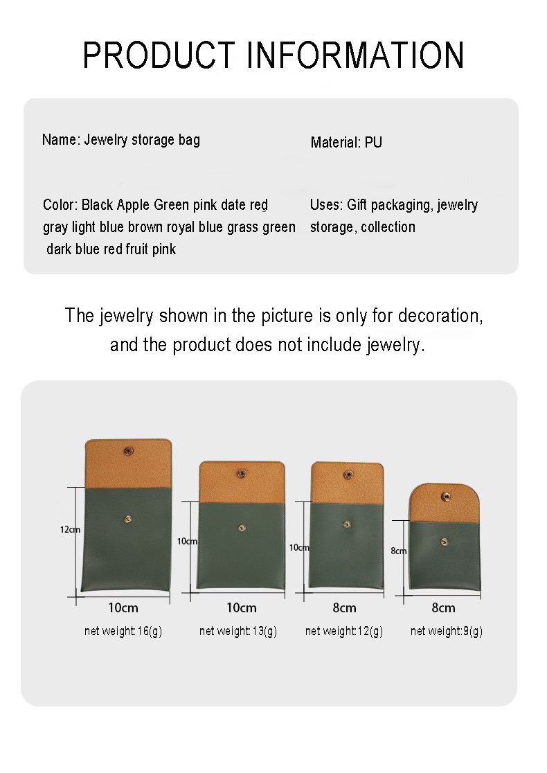 SF factory custom pu jewelry pouch with logo leather Pouches bracelet bag brown gray jewelry bags