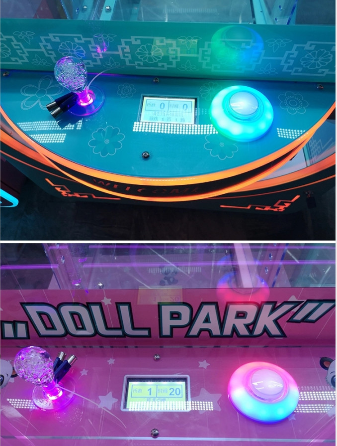 Pink Gift Toy Crane Machine With Metal / Tempering Glass Material