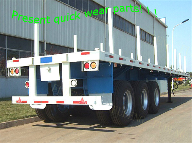 40 Foot Flatbed Container Trailer FUWA Axle Mechanical Suspension Type