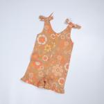 100% Linen Fabric New Born Rompers With Full Print For Baby Jumpsuit