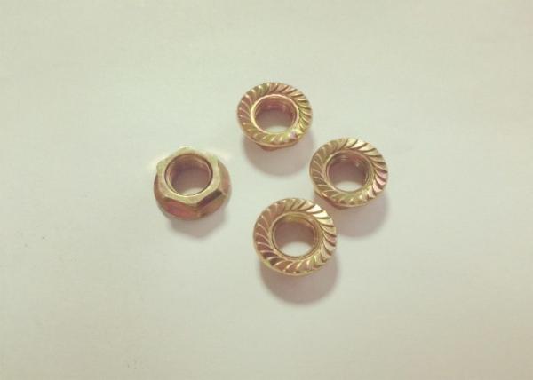 Buy cheap Color Zinc Plated M10*1.25 Carbon Steel Serrated Hex Flange nuts from wholesalers