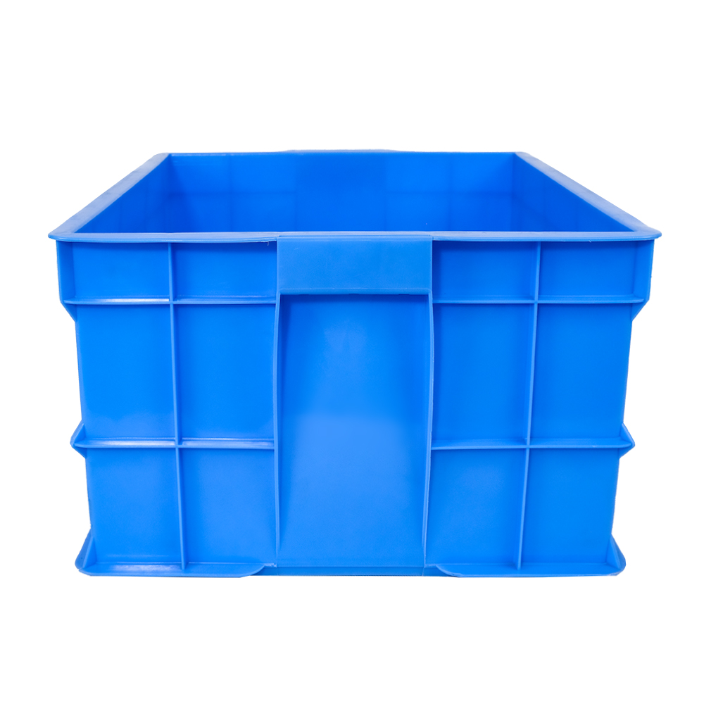 Solid Box Heavy Duty Plastic Stackable Storage Moving Crate with Customized Logo