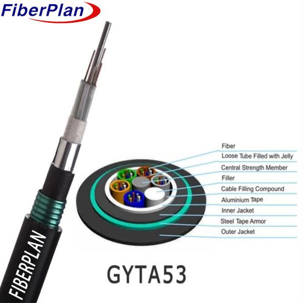 PE Inner Sheath Protected Direct Burial Cable GYTA53 For Long-Distance