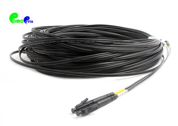 Buy cheap OM4 LC - LC 50 / 125 Fiber Optic Patch Cable Duplex 2.0mm With Black Connector and Black OFNP Cable from wholesalers