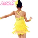 Biketard Confetti Sequin Fringe Dress Kids Purple Latin Dance Costumes