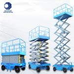 Mobile Hydraulic Battery Trailer Construction Scissor Lift 10m Accept OEM