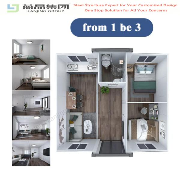 Buy cheap Mobile Portable Prefabricated Container House 20ft 40ft Double Wing Luxury Tiny from wholesalers