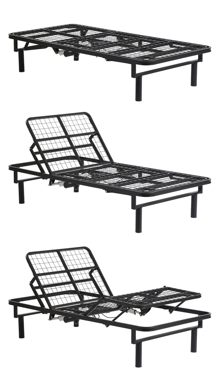 Hostipal Black Modern Electric Adjustable Bed Frame