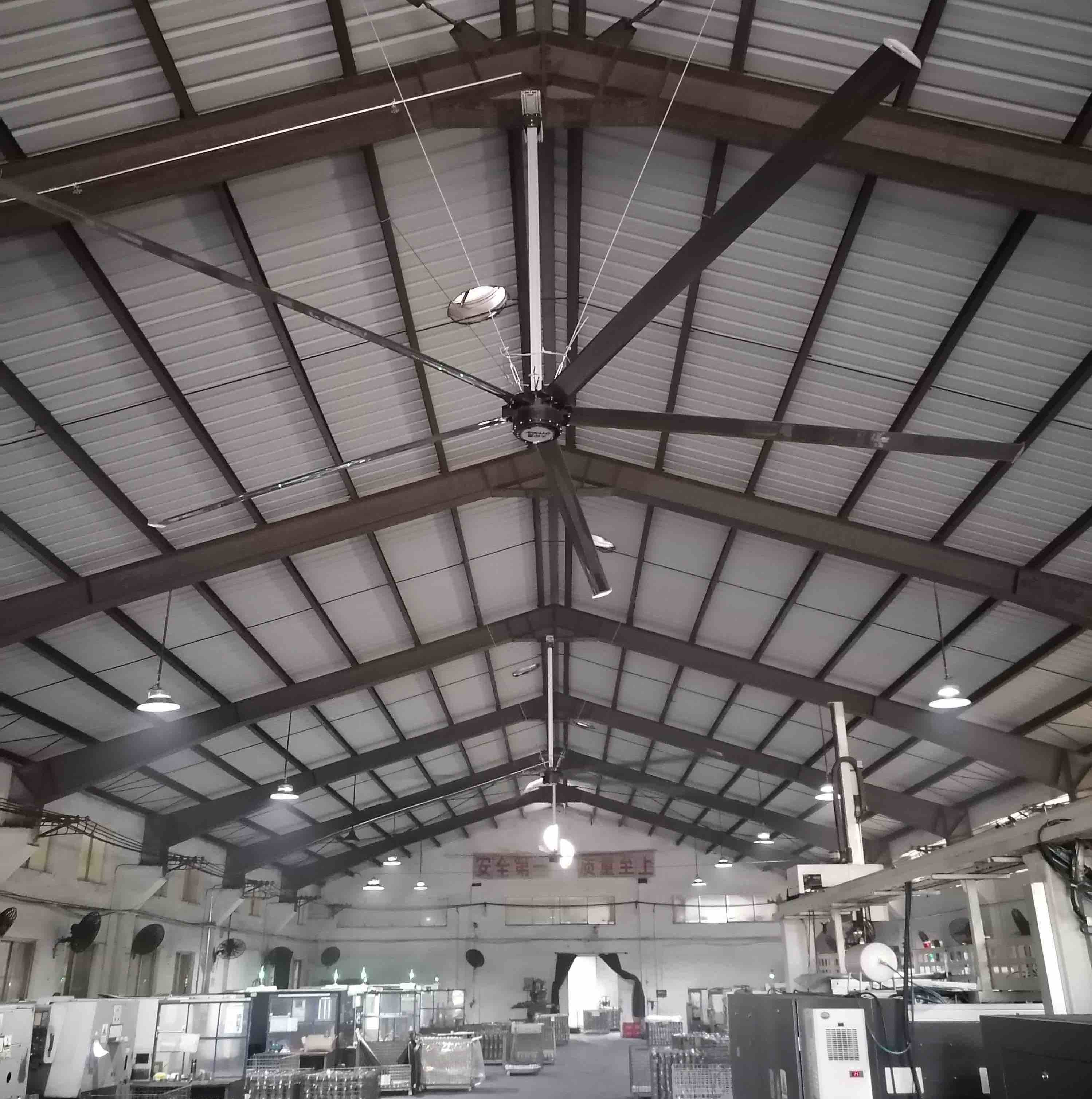 Low Noise 9ft Residential HVLS Fans Garage Vent Giant Industrial Ceiling Fans