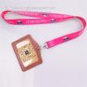 Buy cheap Dye sub printing lanyard with leather badge, dye sub print ribbon with metal swivel clip from wholesalers