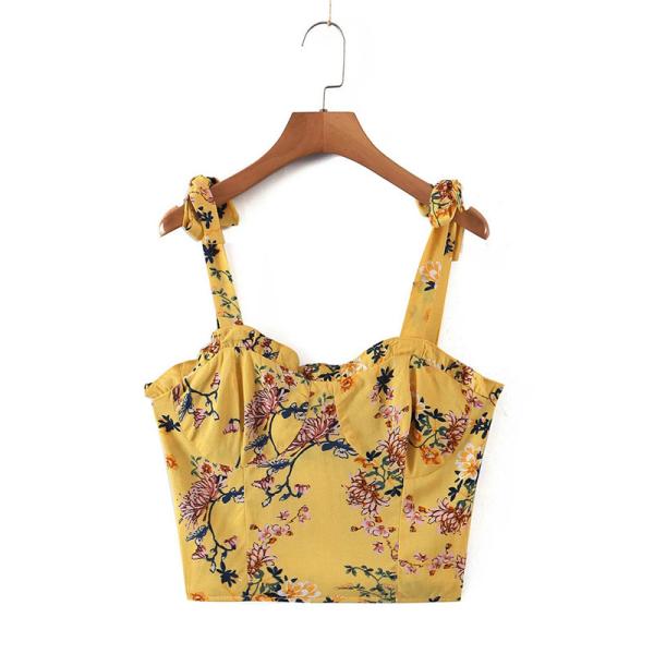 Buy cheap French Retro Chic Women Sleeveless Tank Tops OEM Logo from wholesalers