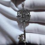 full diamonds key necklace 18kt gold with white gold or yellow gold