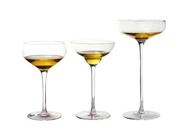 Quality Hot Cutting Clear 200ml Hand Blown Margarita Glasses For Home Deco for sale