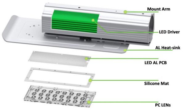 150watt led street light, led roadway light, ip65 outdoor light street, 5-year