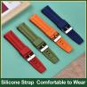 Buy cheap Multiple Colors Soft Silicone Watch Strap 22mm Flexible With Stainless Buckles from wholesalers