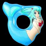 Heavy Duty Inflatable Mermaid Tail , Inflatable Pool Raft Beautiful Shape