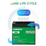 Visench 12.8V Lifepo4 Battery 12V 28Ah Lithium Iron Battery Pack Deep Cycle