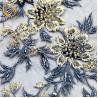 Buy cheap Wide French 3D Embroidery Lace Fabric Nylon Beaded 1 Yard Length from wholesalers