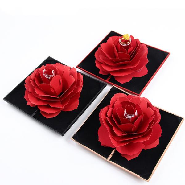 Buy cheap OEM Black Safflower Jewelry Packaging Case Rose Flower Gift Box For Jewellry from wholesalers