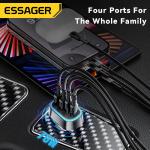 ESSAGER F738 Series Quick Car Phone Charger 70W with 4 Ports 2 USB A 2 USB C