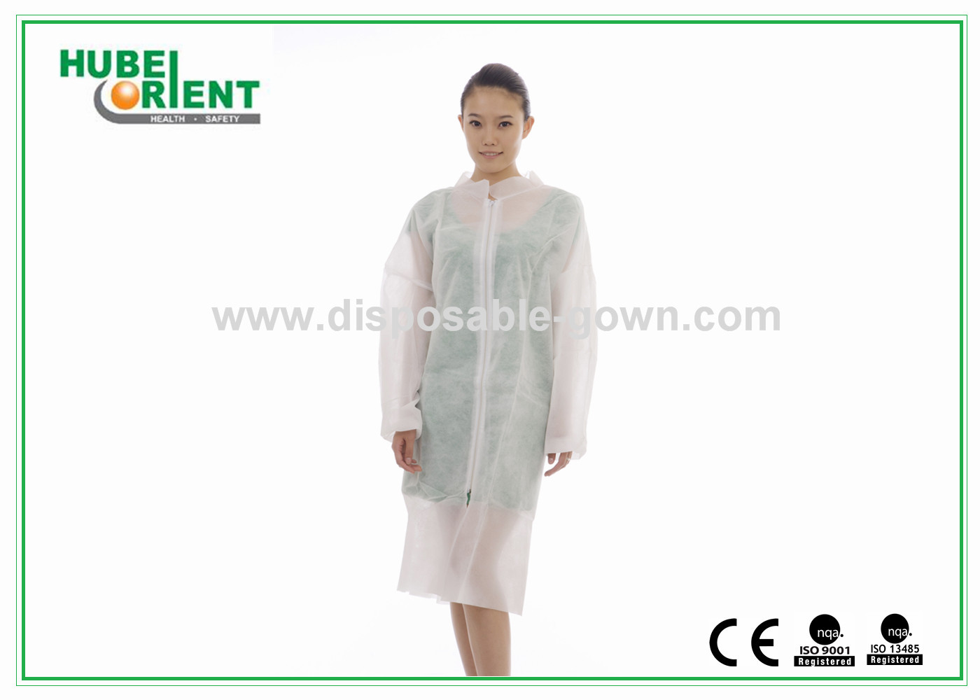 Tyvek MP SMS PP Material Disposable Lab Coats With Zip Closure