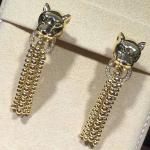 Buy cheap Panther Shaped Diamond Earrings , 18K Yellow Gold Vintage Earrings from wholesalers