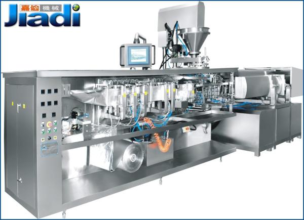 Vacuum Snack Food Packaging Machine , Rotary Packing Machine Air Consumption 0.5
