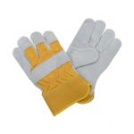 Microfiber Synthetic Spandex Yellow Cowhide Leather Work Gloves Cut Resistant
