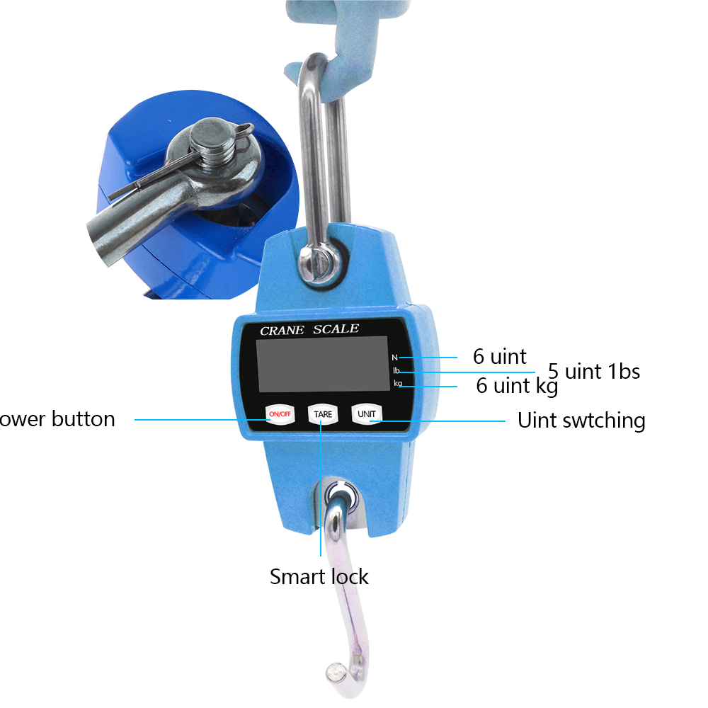 Hanging Scale Heavy Duty Stainless Steel Hook Scales 300kg/150g/50g/100g Capacity Portable Digital Crane Scale 0.01g Accuracy