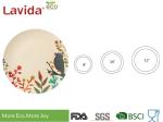 Decal Paper Printing Bio Bamboo Fiber Plates Non - Flammable 12 Inch Diameter