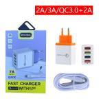 18W 4 USB Universal Charging Kit PVC ABS Fireproof Plastic Material